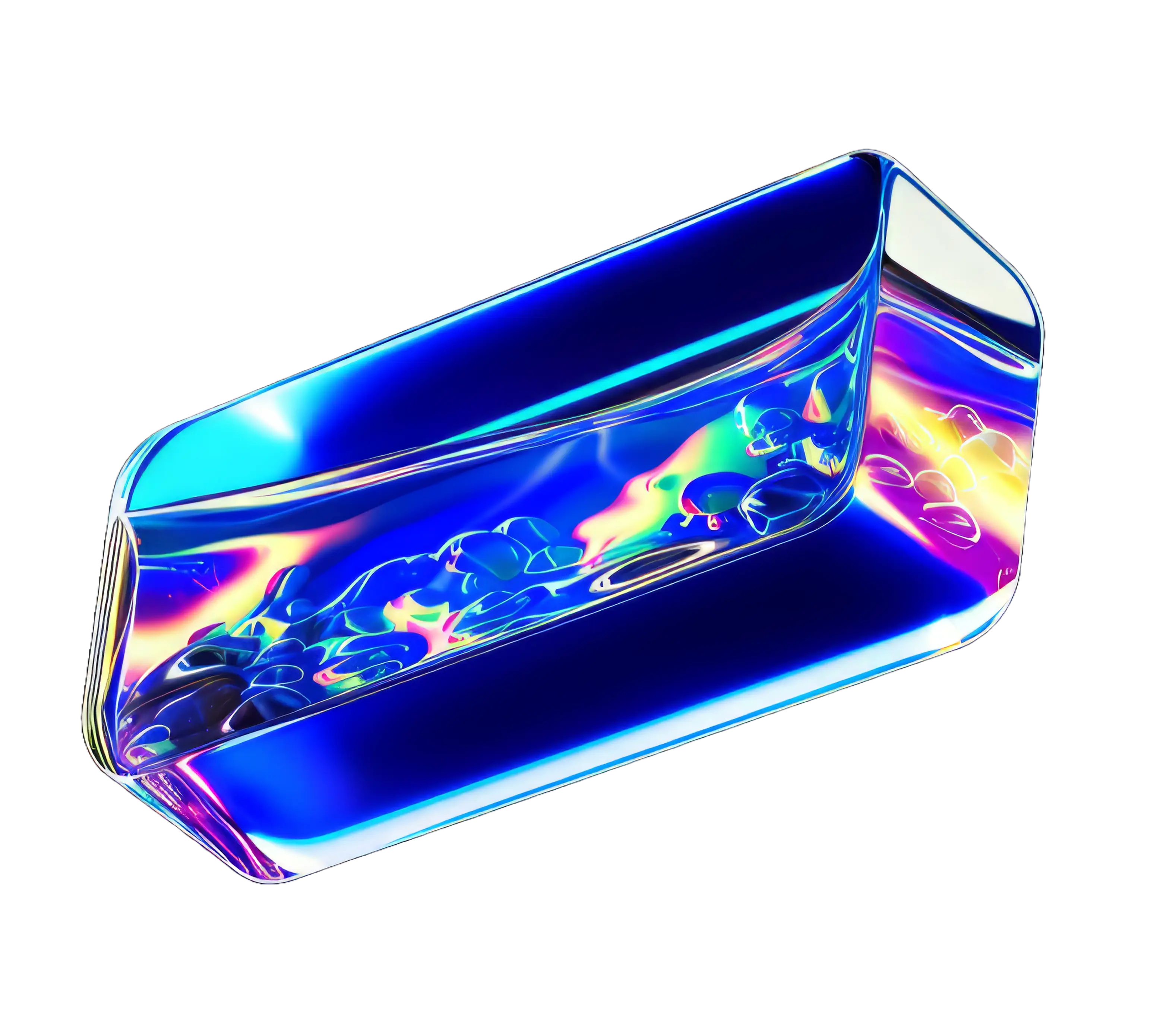 3D decorative call-to-action element with arrow pointing right